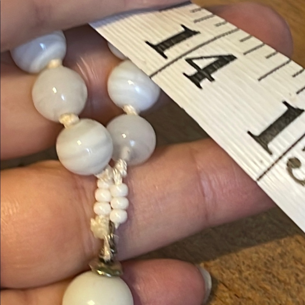 Elegant White and Silver Beaded Chico’s Necklace (AAA) - Picture 9 of 15